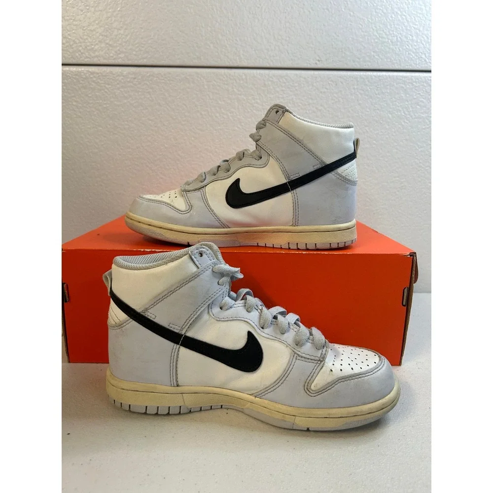 Nike Dunk High White Grey Black 4Y #2173